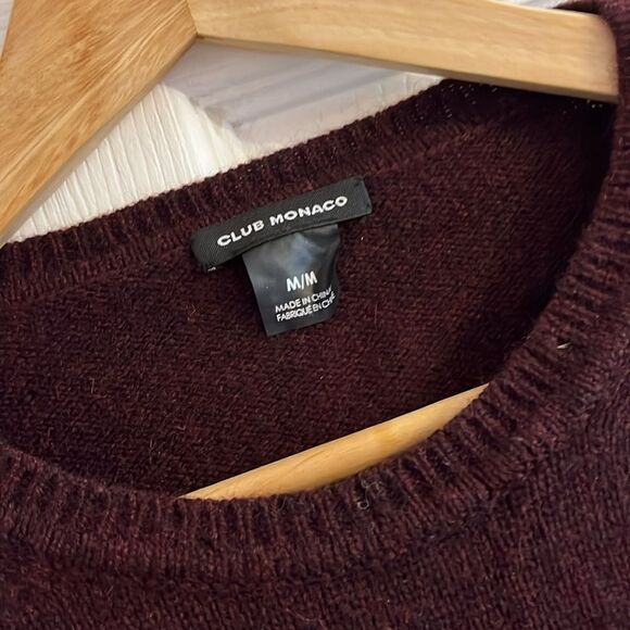 Club Monaco Wool Blend Ruffle Back Sweater Pleated Purple Sz Medium Whimsigoth - Picture 4 of 6